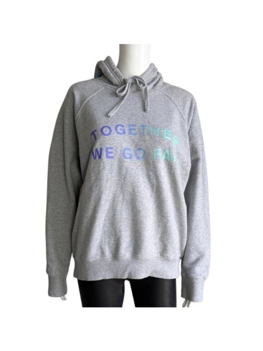Spiritual Gangster Together We Go Far Hoodie Peloton Logo Sleeve Gray Sweatshirt